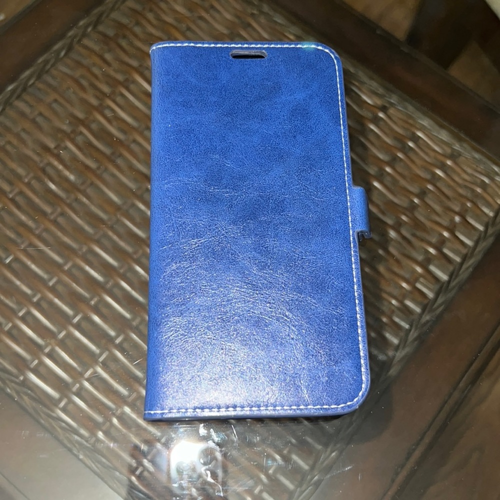 iPhone XSP Navy Blue Case with stylus. New never used.